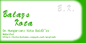 balazs kota business card